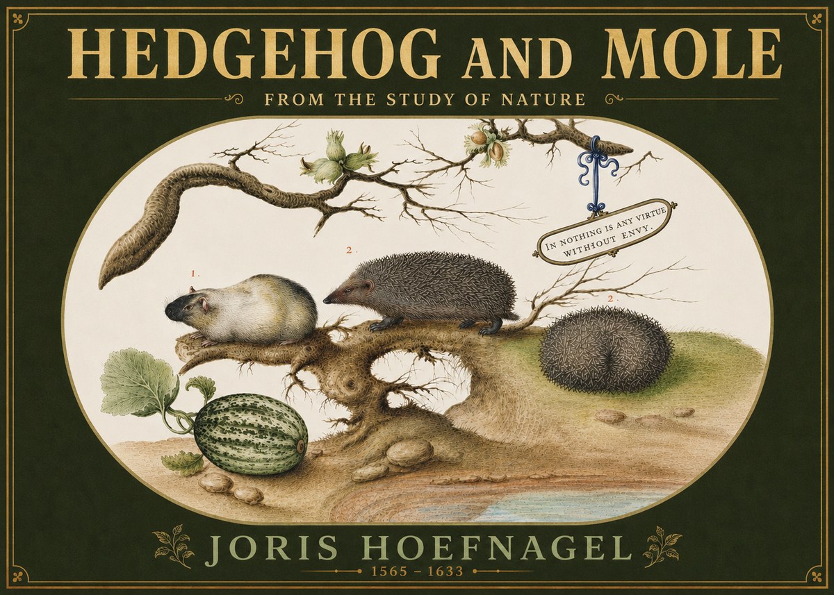 Joris Hoefnagel Hedgehog and Mole No4 - Poster