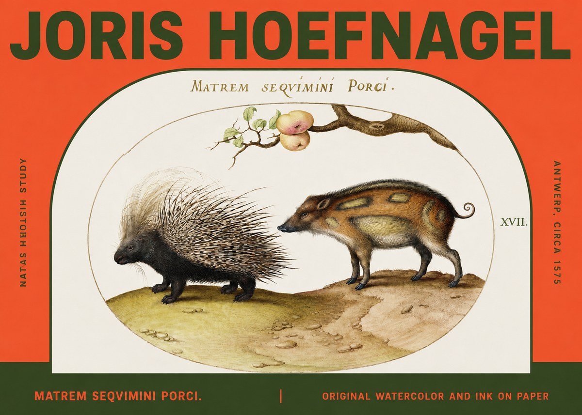 Joris Hoefnagel Matrem Seqvimini Porci. No2 - Poster
