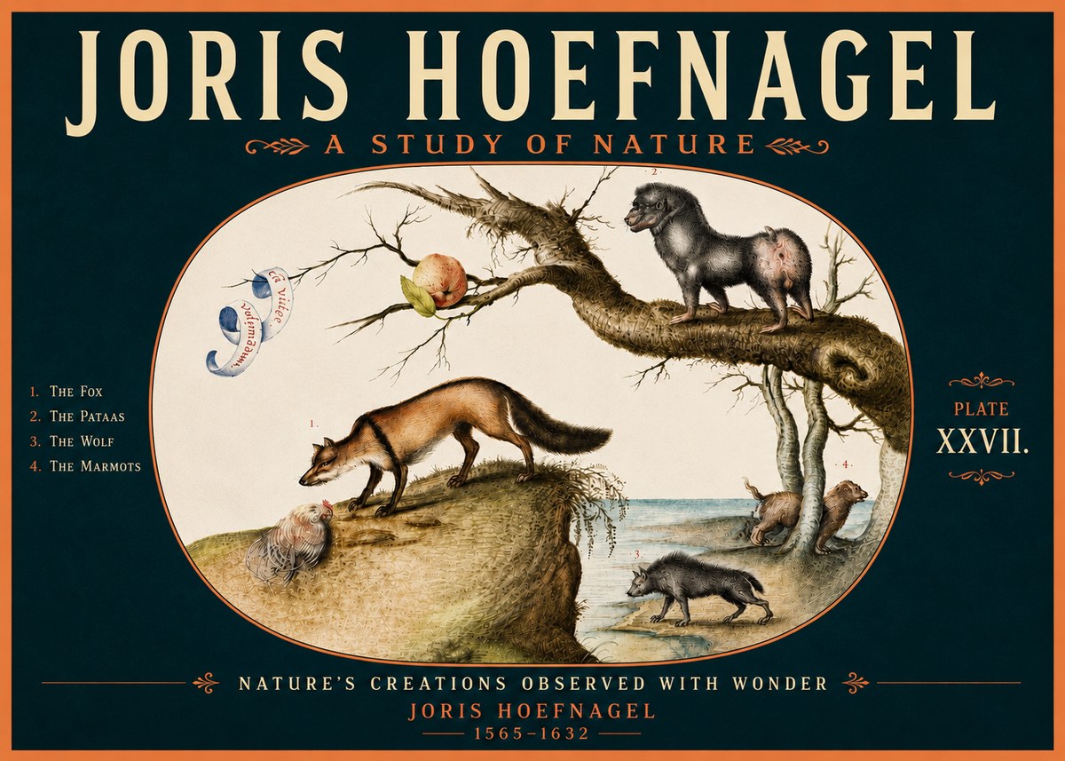 Joris Hoefnagel A Study of Nature - Plate Xxvii No5 - Poster