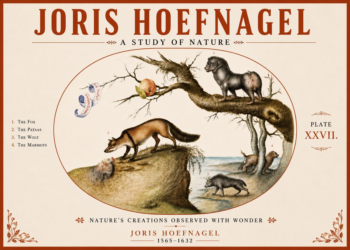 Joris Hoefnagel A Study of Nature - Plate Xxvii No6 - Poster