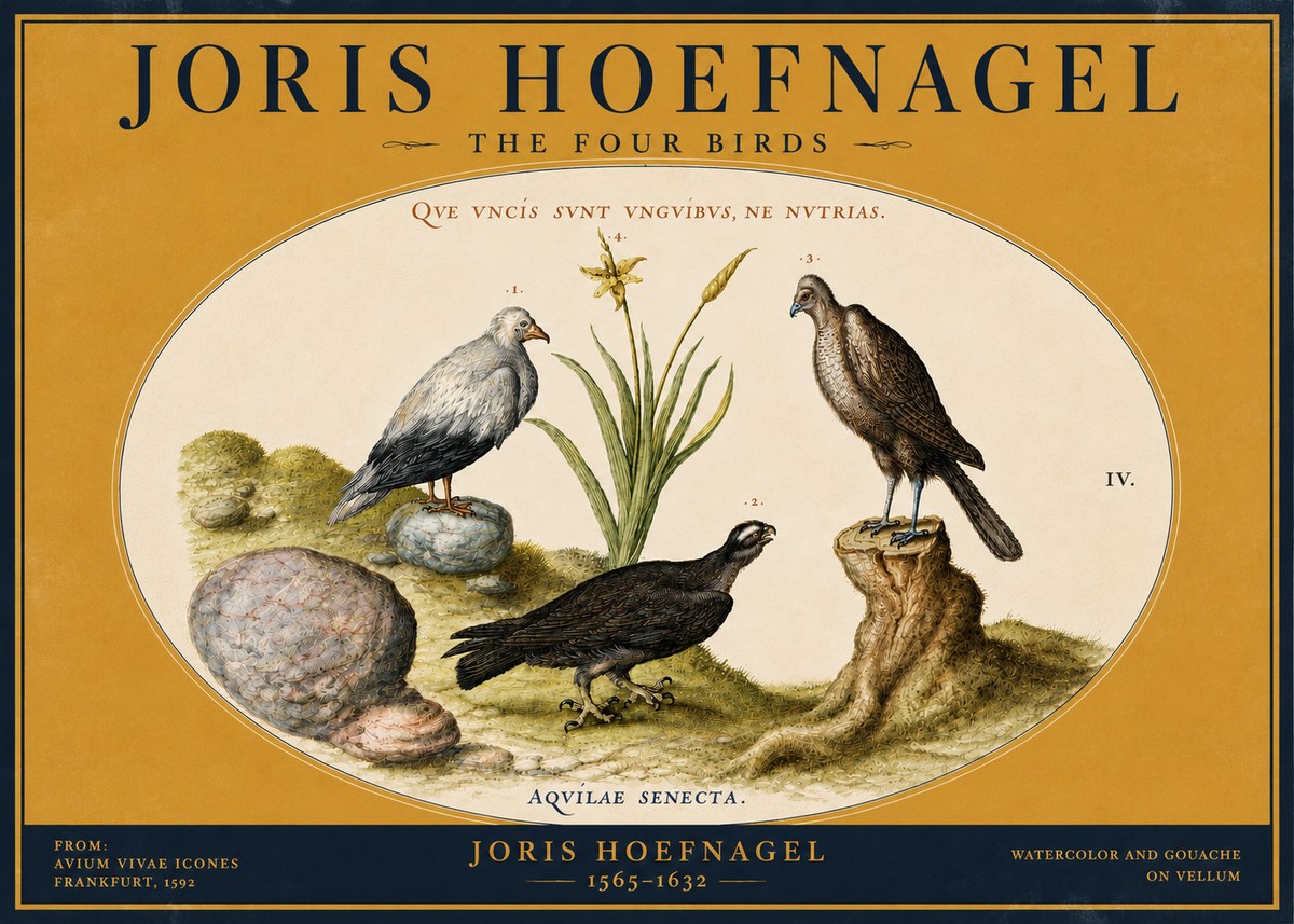 Joris Hoefnagel The Four Birds No4 - Poster