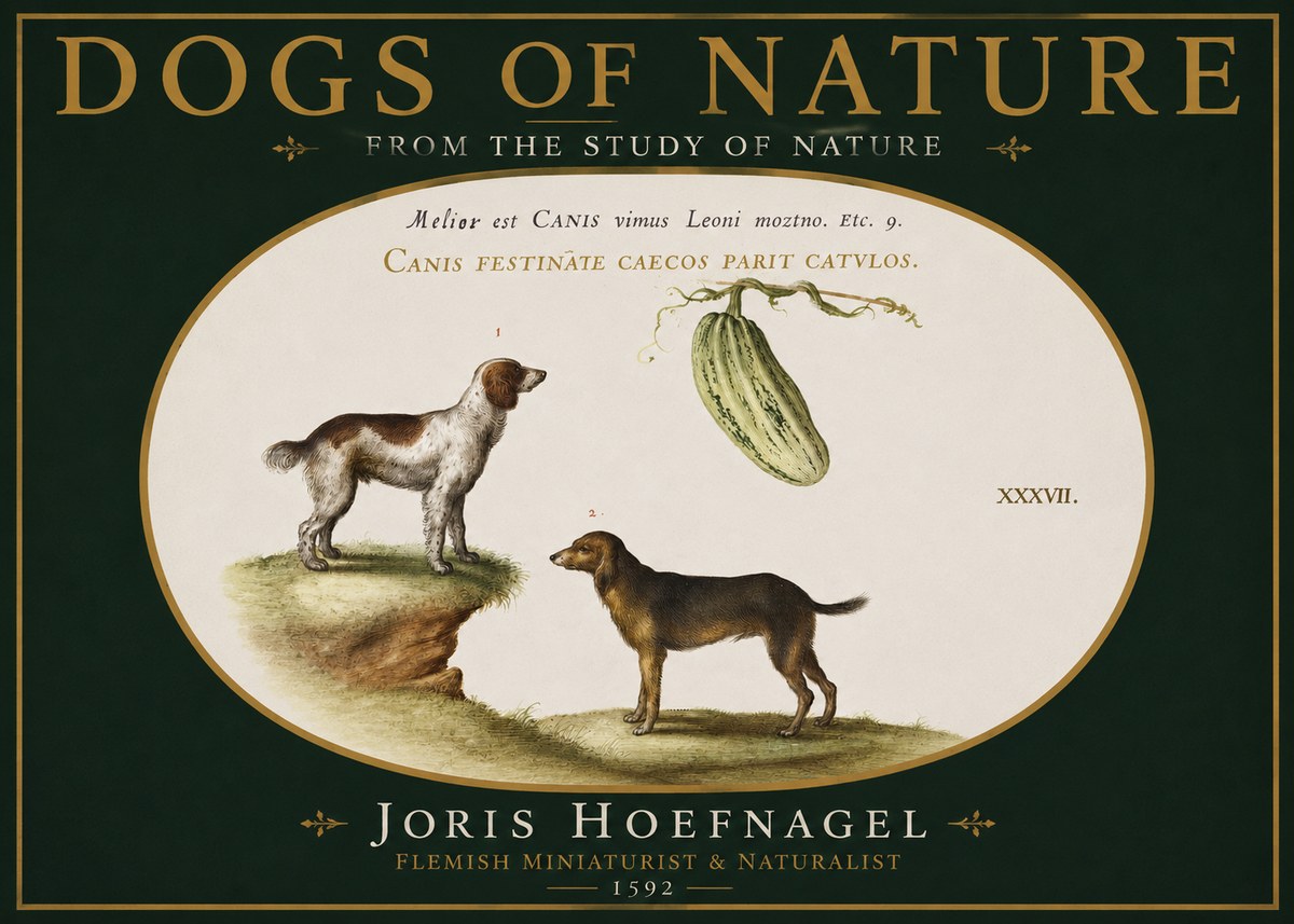 Joris Hoefnagel Canis Festinas Caecos Parit Catulos No4 - Poster