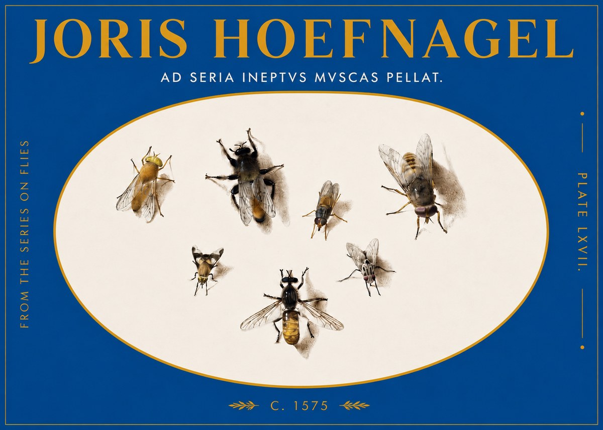 Joris Hoefnagel From the Series on Flies - Plate Lxvii. No3 - Poster