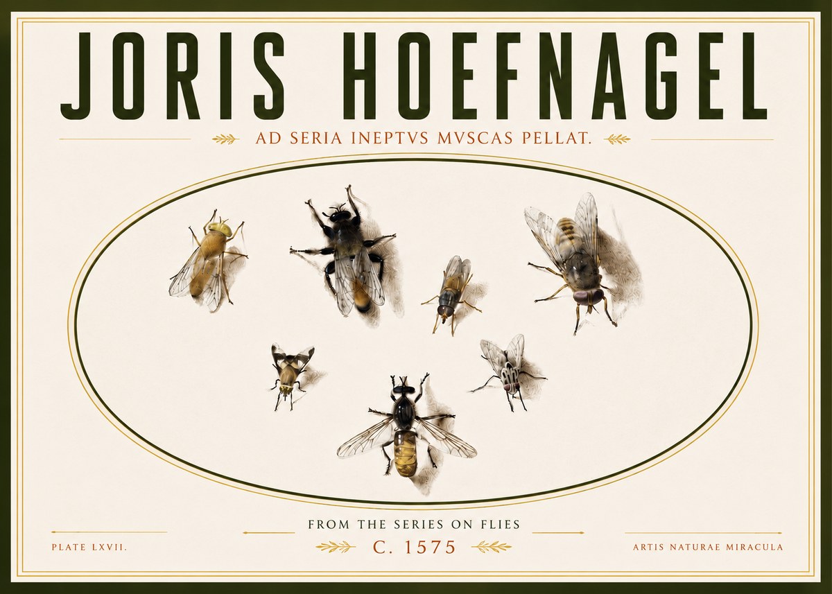 Joris Hoefnagel From the Series on Flies - Plate Lxvii. No4 - Poster