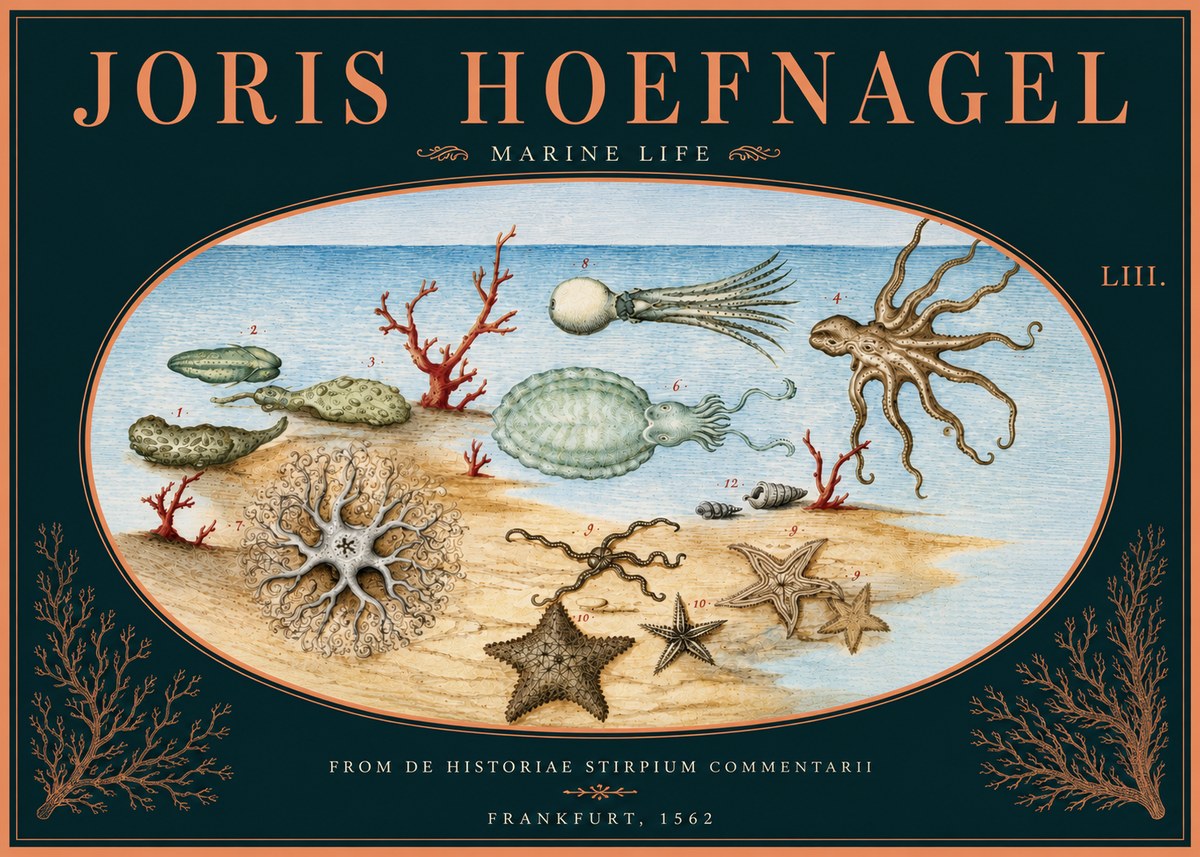 Joris Hoefnagel Marine Life No5 - Poster