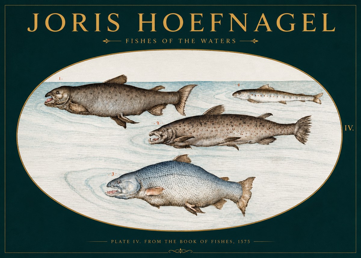 Joris Hoefnagel Fishes of the Waters I No3 - Poster