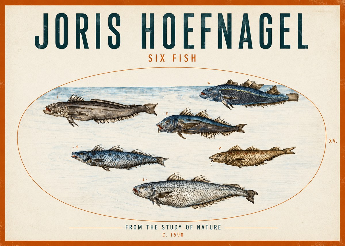 Joris Hoefnagel Six Fish No2 - Poster