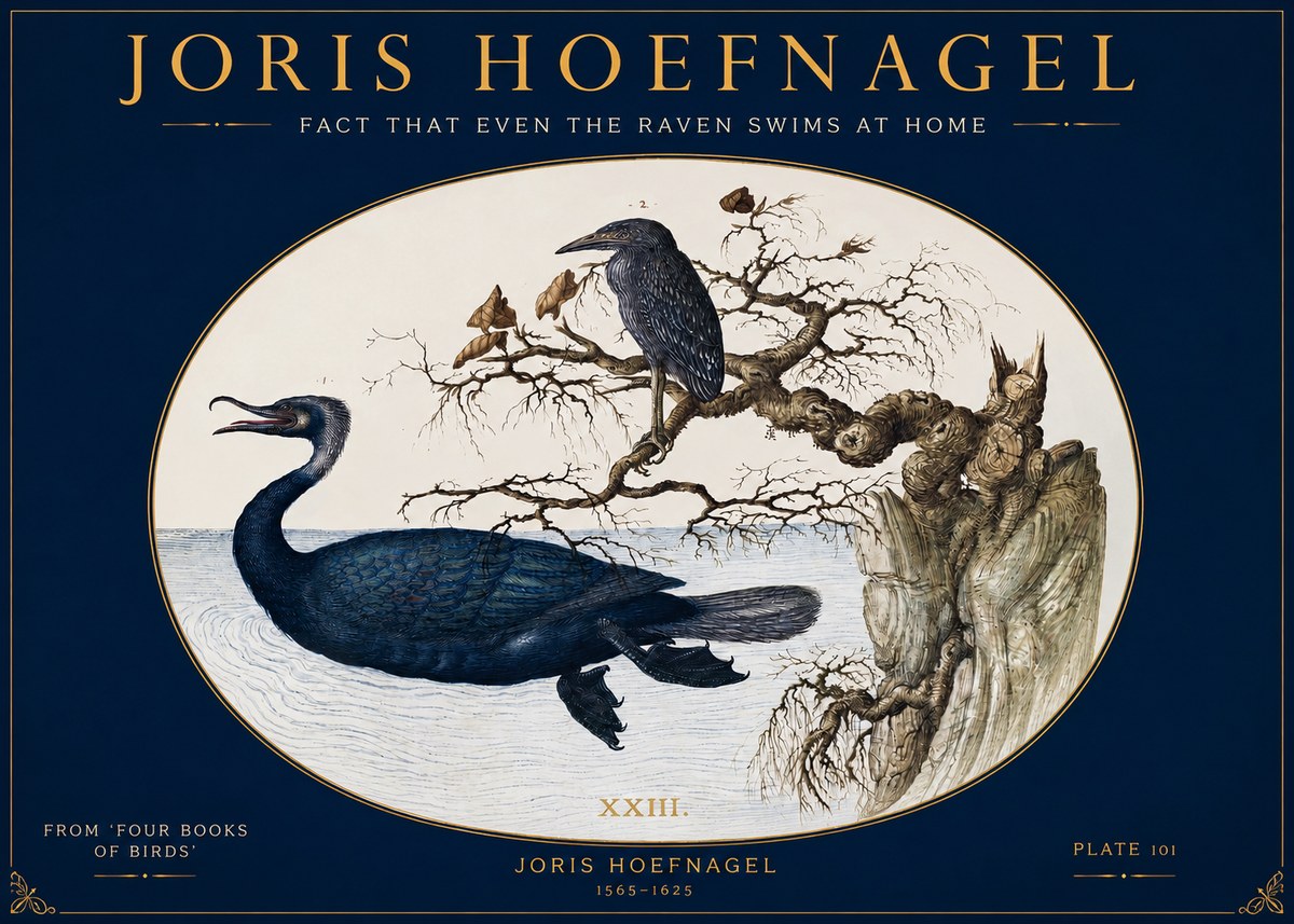 Joris Hoefnagel Fact That Even the Raven Swims at Home No2 - Poster