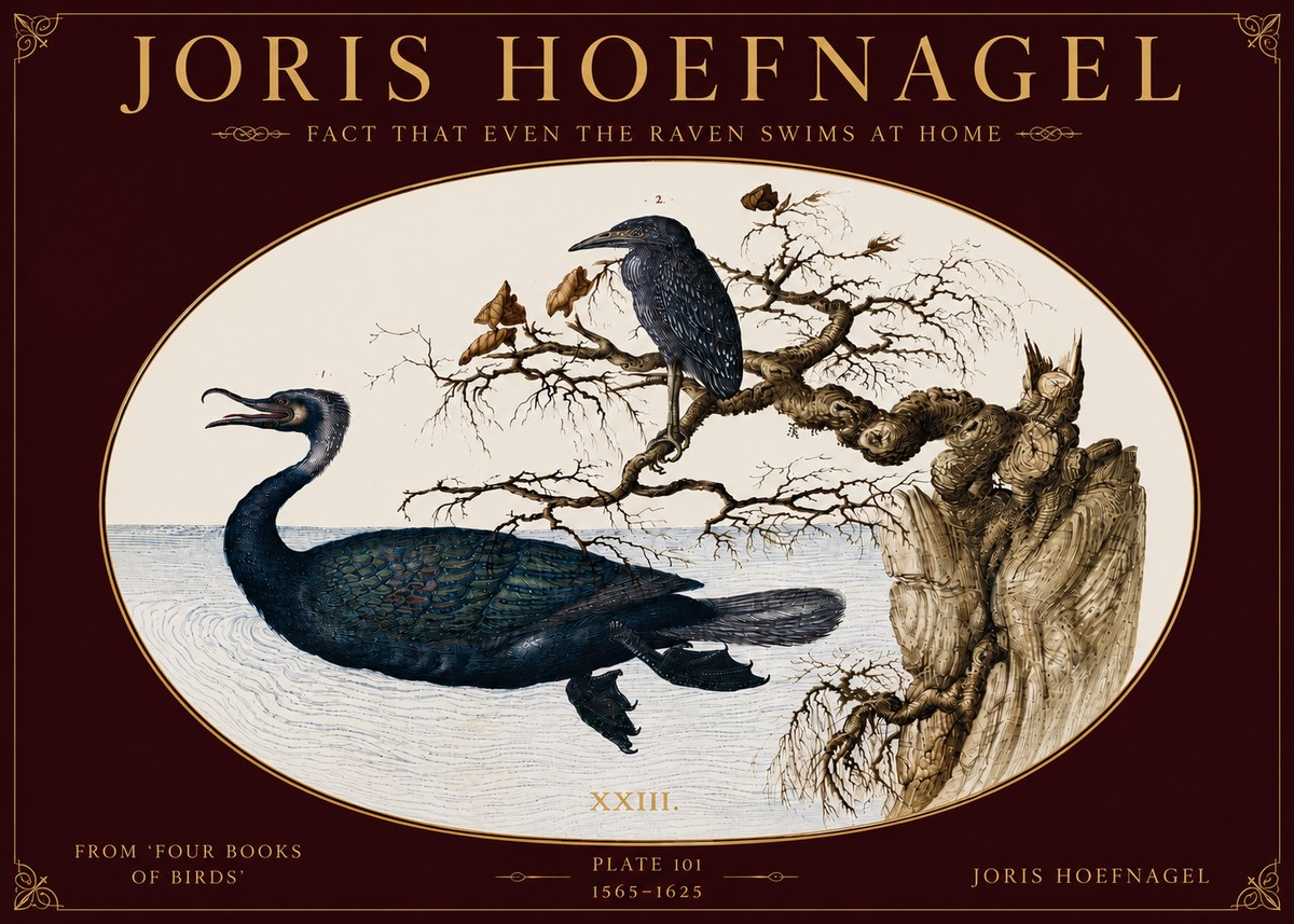 Joris Hoefnagel Fact That Even the Raven Swims at Home No5 - Poster