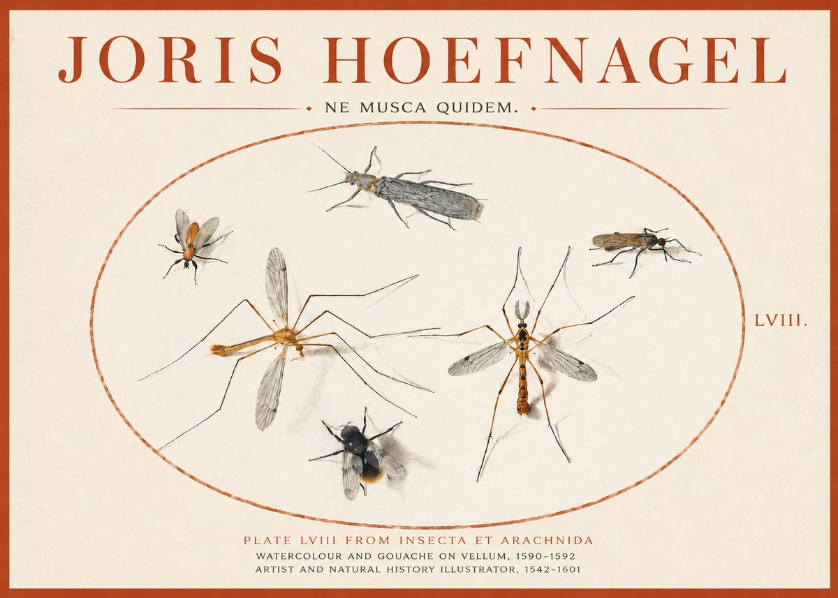 Joris Hoefnagel Plate Lviii from Insecta Et Arachnida No3 - Poster