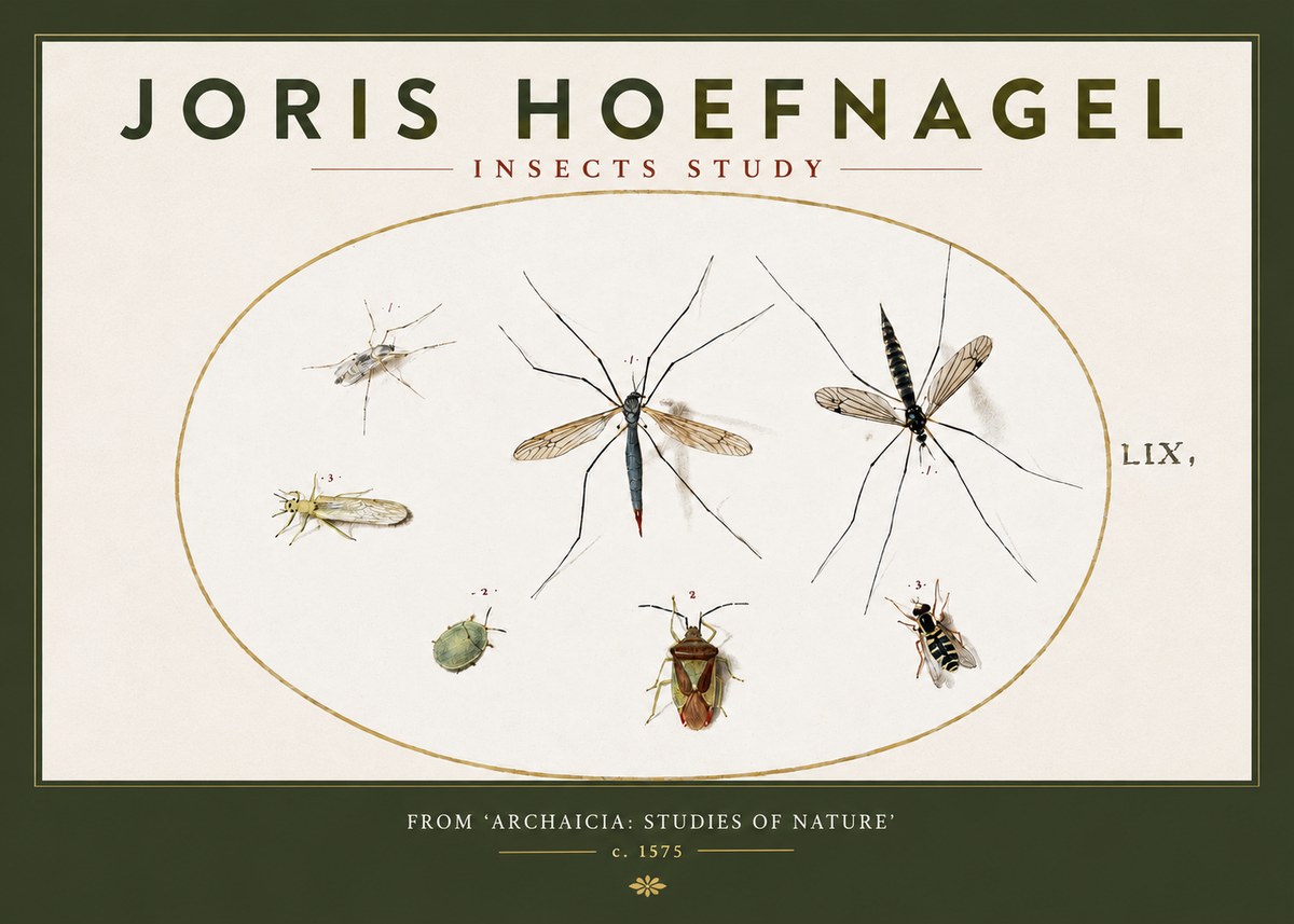 Joris Hoefnagel Insects Study I No3 - Poster
