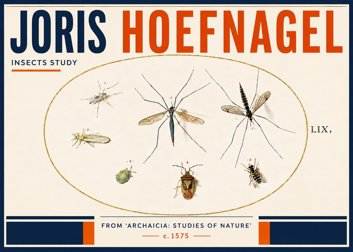 Joris Hoefnagel Insects Study I No4 - Poster