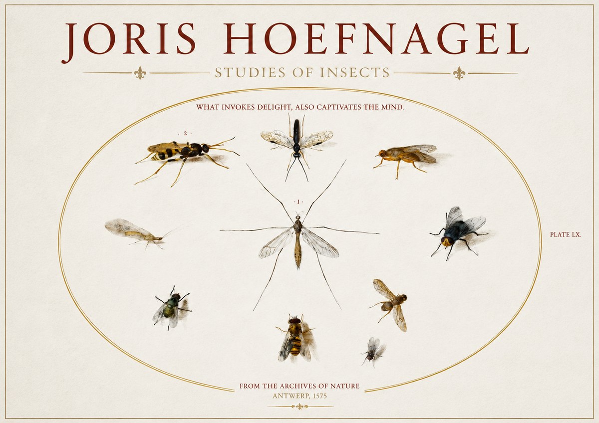 Joris Hoefnagel Studies of Insects III No3 - Poster
