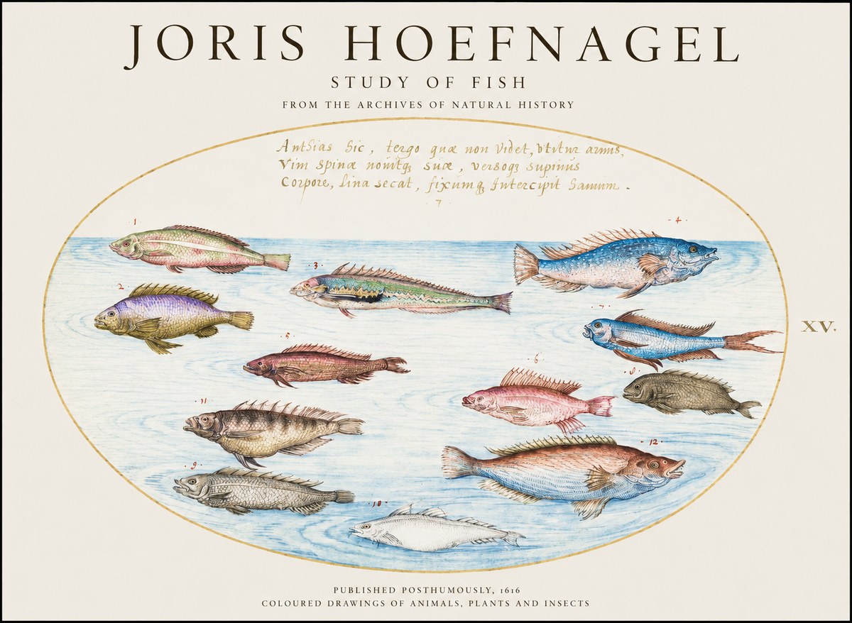 Joris Hoefnagel Study of Fish No3 - Poster
