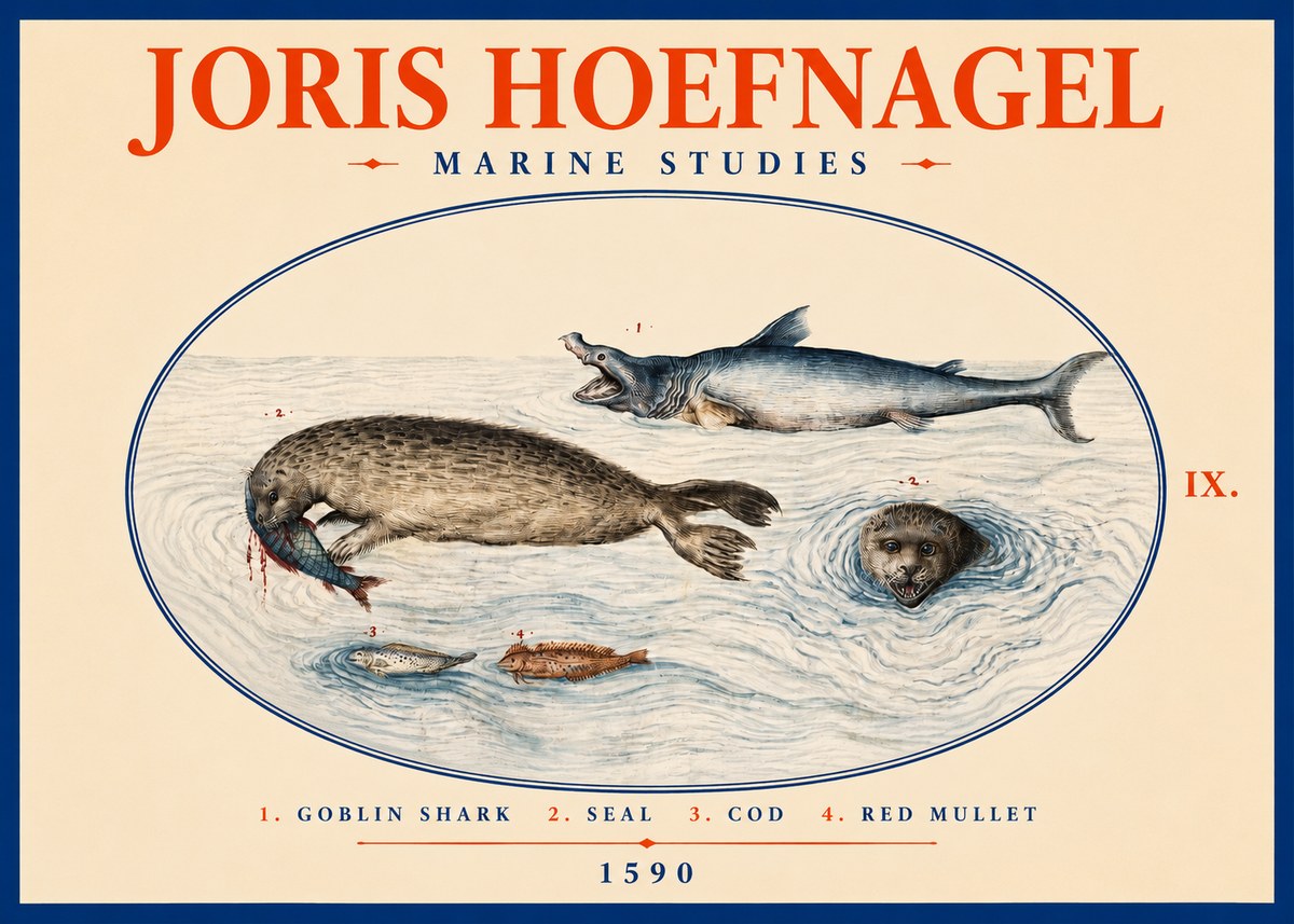 Joris Hoefnagel Marine Studies No2 - Poster