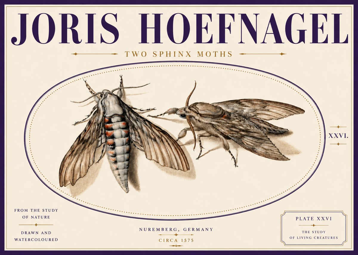 Joris Hoefnagel Two Sphinx Moths No5 - Poster