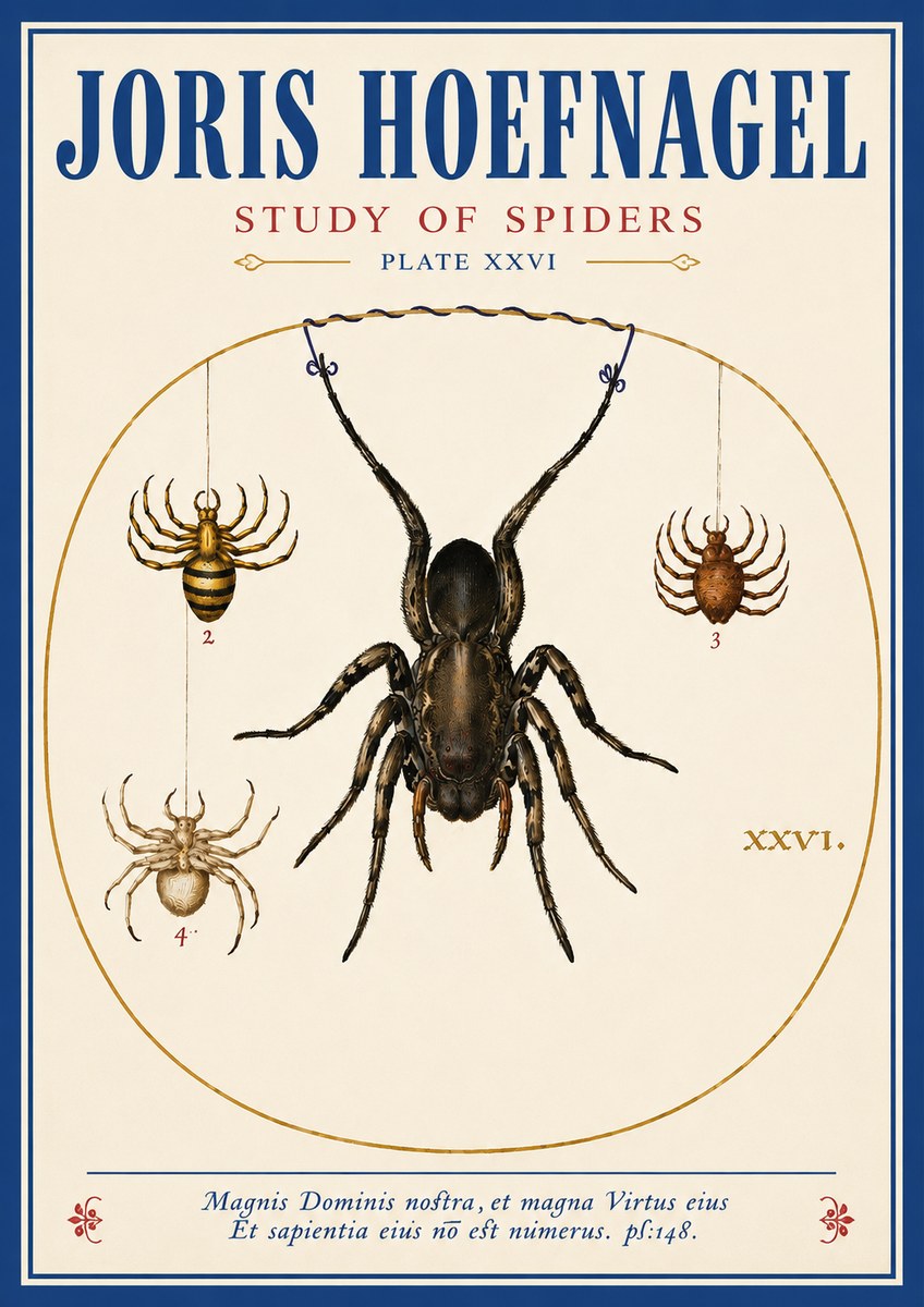 Joris Hoefnagel Study of Spiders No3 - Poster