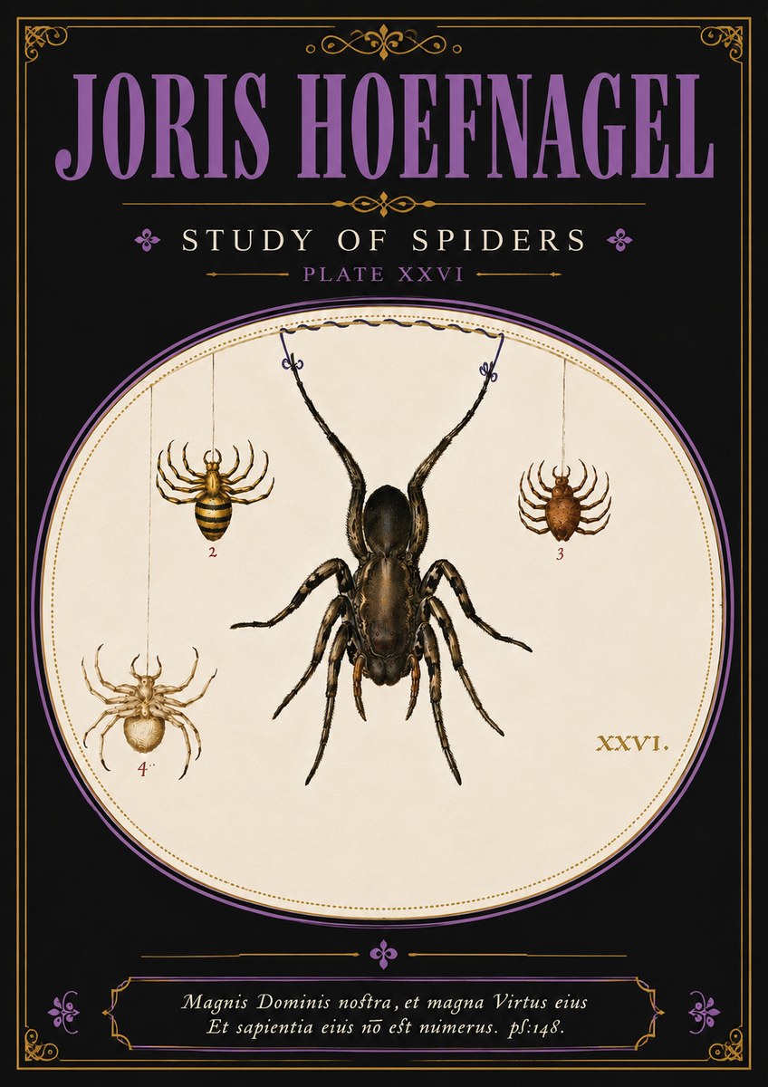Joris Hoefnagel Study of Spiders No4 - Poster