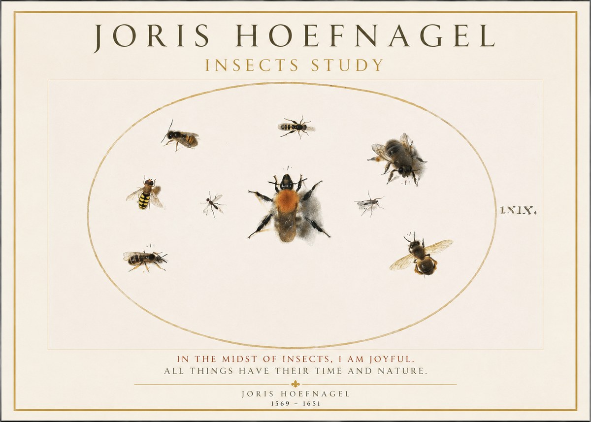 Joris Hoefnagel Insects Study II No1 - Poster