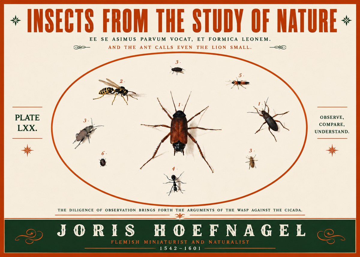 Joris Hoefnagel Insects from the Study of Nature No5 - Poster