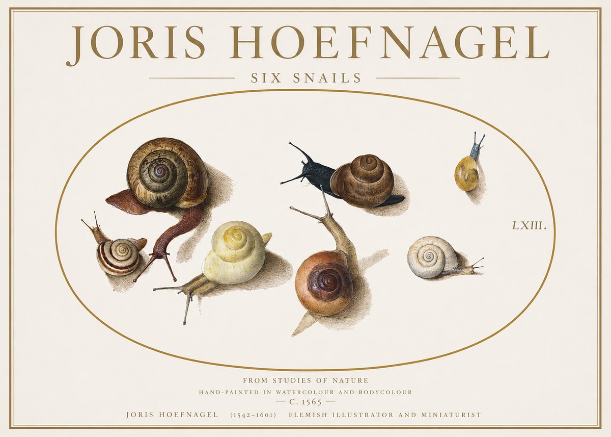 Joris Hoefnagel Six Snails No1 - Poster