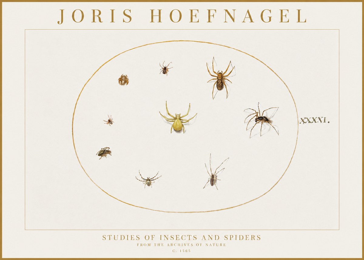 Joris Hoefnagel Studies of Insects and Spiders No1 - Poster
