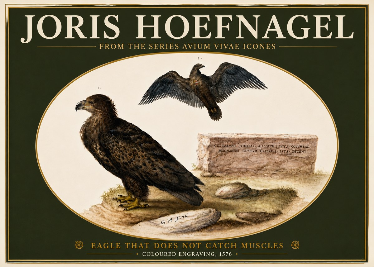 Joris Hoefnagel Eagle That Does Not Catch Muscles No5 - Poster