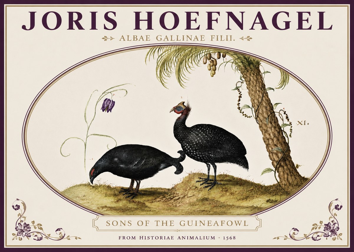 Joris Hoefnagel Albae Gallinae Filii. No4 - Poster