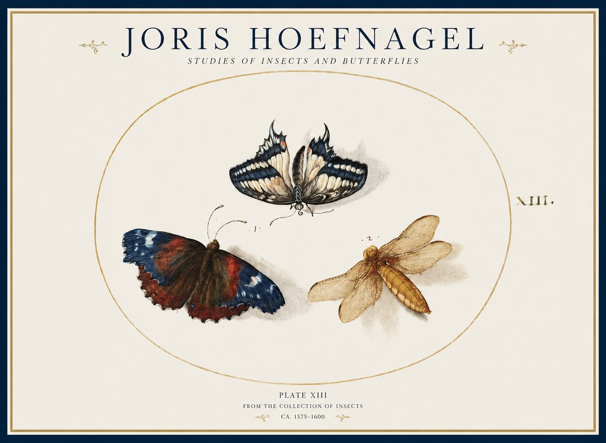 Joris Hoefnagel Studies of Insects - Plate Xiii No2 - Poster
