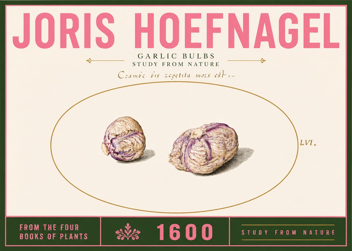 Joris Hoefnagel Garlic Bulbs Study from Nature No6 - Poster