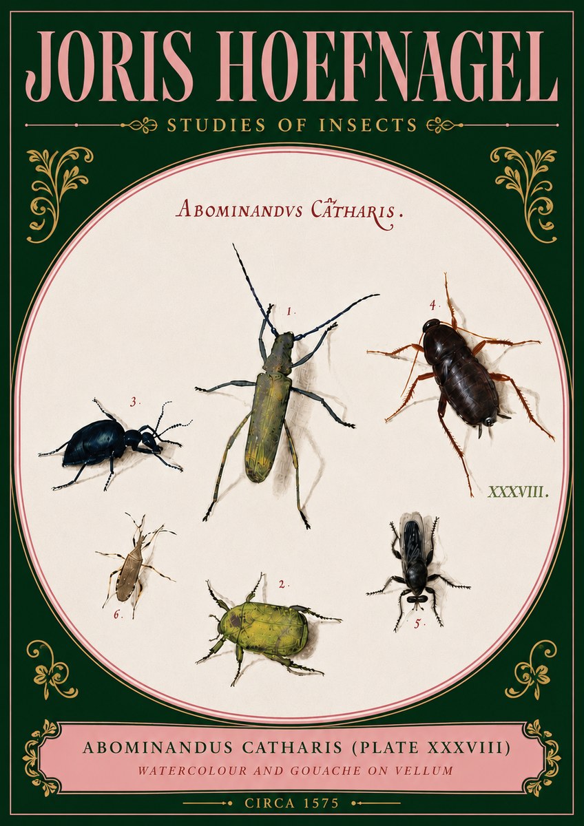 Joris Hoefnagel Abominandus Catharis (Plate Xxxviii) No5 - Poster