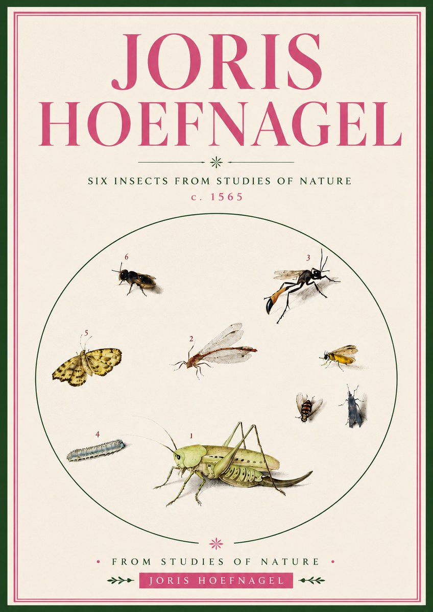 Joris Hoefnagel Six Insects from Studies of Nature C. 1565 No5 - Poster