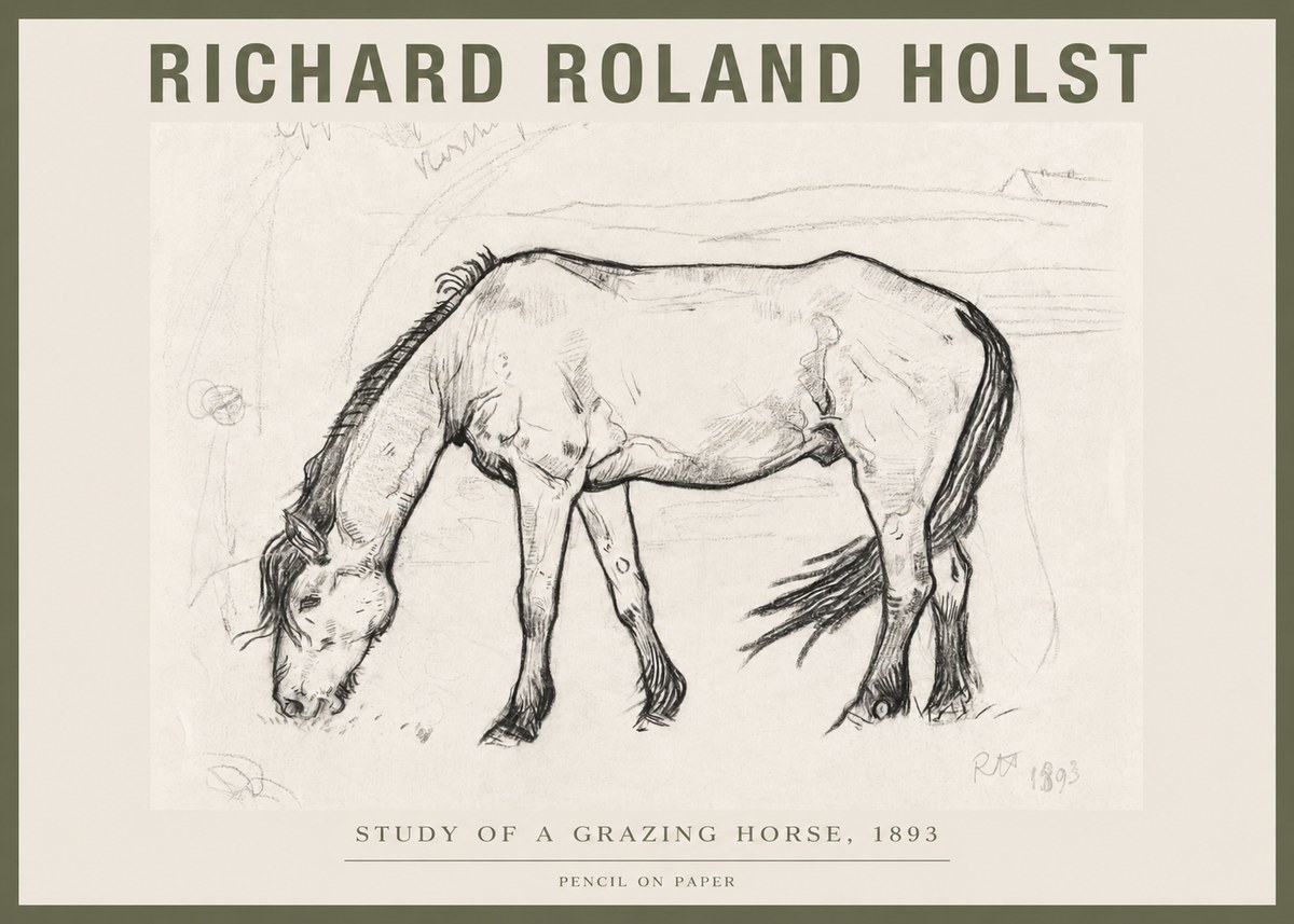 Richard Roland Holst Study of a Grazing Horse No4 - Poster
