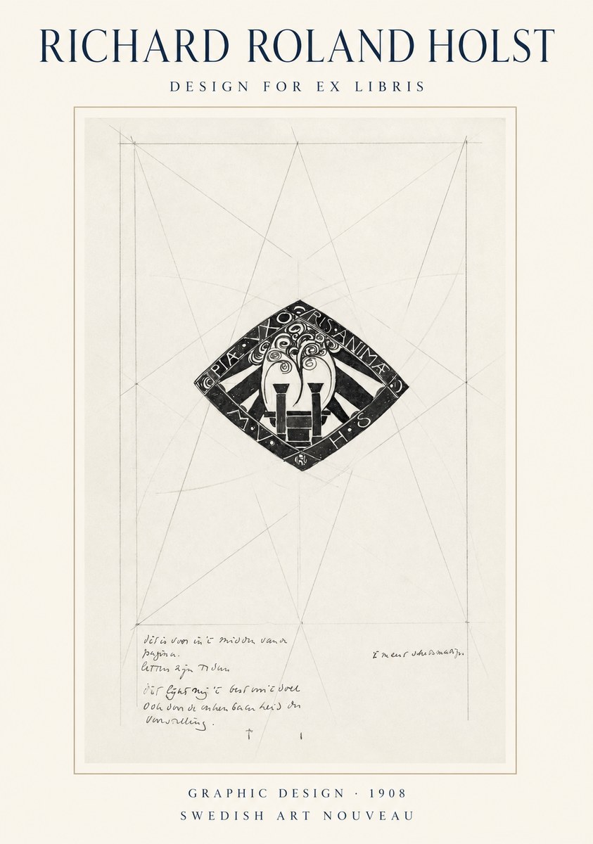 Richard Roland Holst Design for Ex Libris No1 - Poster