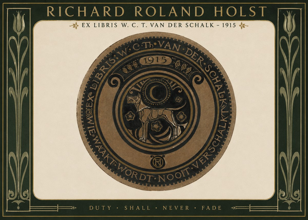 Richard Roland Holst Ex Libris W. C. T. Van Der Schalk - 1915 No2 - Poster