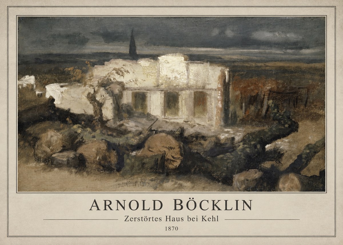 Arnold Böcklin Zerstörtes Haus Bei Kehl No1 - Poster