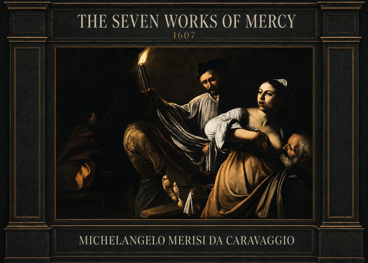 Michelangelo Merisi da Caravaggio The Seven Works of Mercy III No4 - Poster