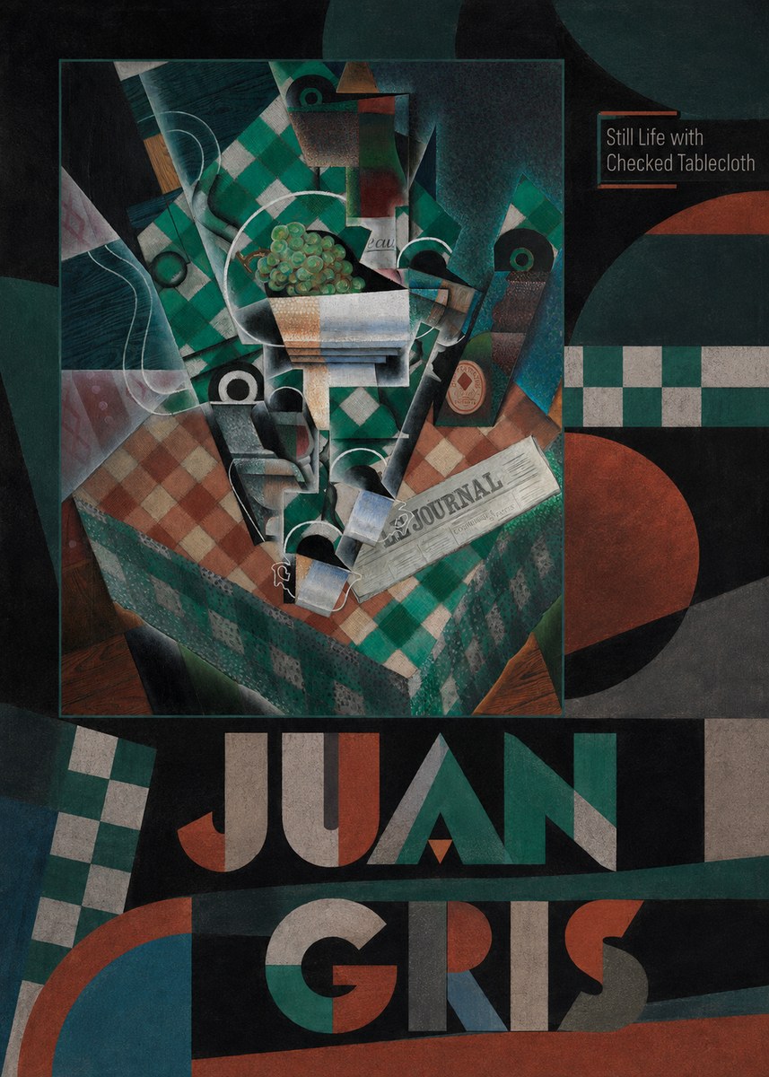 Juan Gris Still Life with Checked Tablecloth No5 - Poster