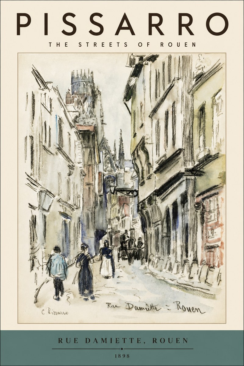 Pissarro Rue Damiette, Rouen No2 - Poster