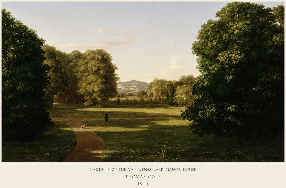 Thomas Cole Gardens of the Van Rensselaer Manor House No5 - Poster