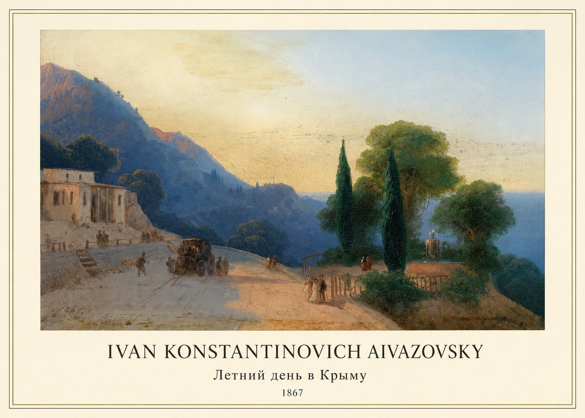 Ivan Konstantinovich Aivazovsky Летний День В Крыму No3 - Poster