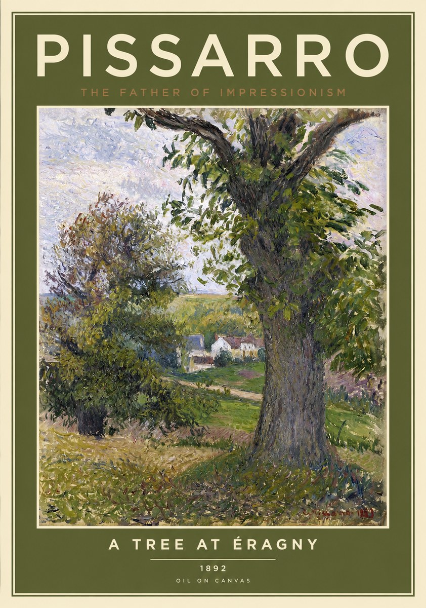 Pissarro The Oak at Éragny No2 - Poster