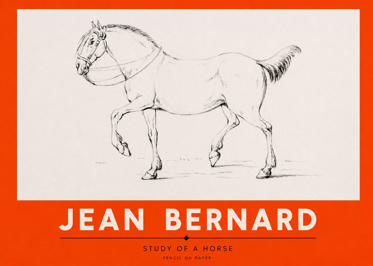 Jean Bernard Study of a Horse XVI No2 - Poster