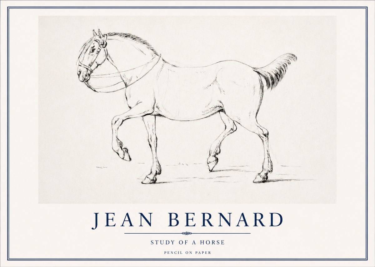 Jean Bernard Study of a Horse XVI No3 - Poster