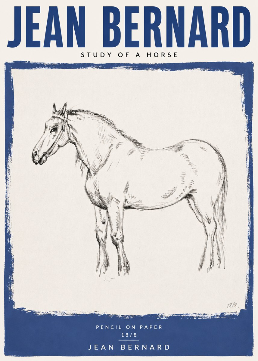 Jean Bernard Study of a Horse XVII No5 - Poster