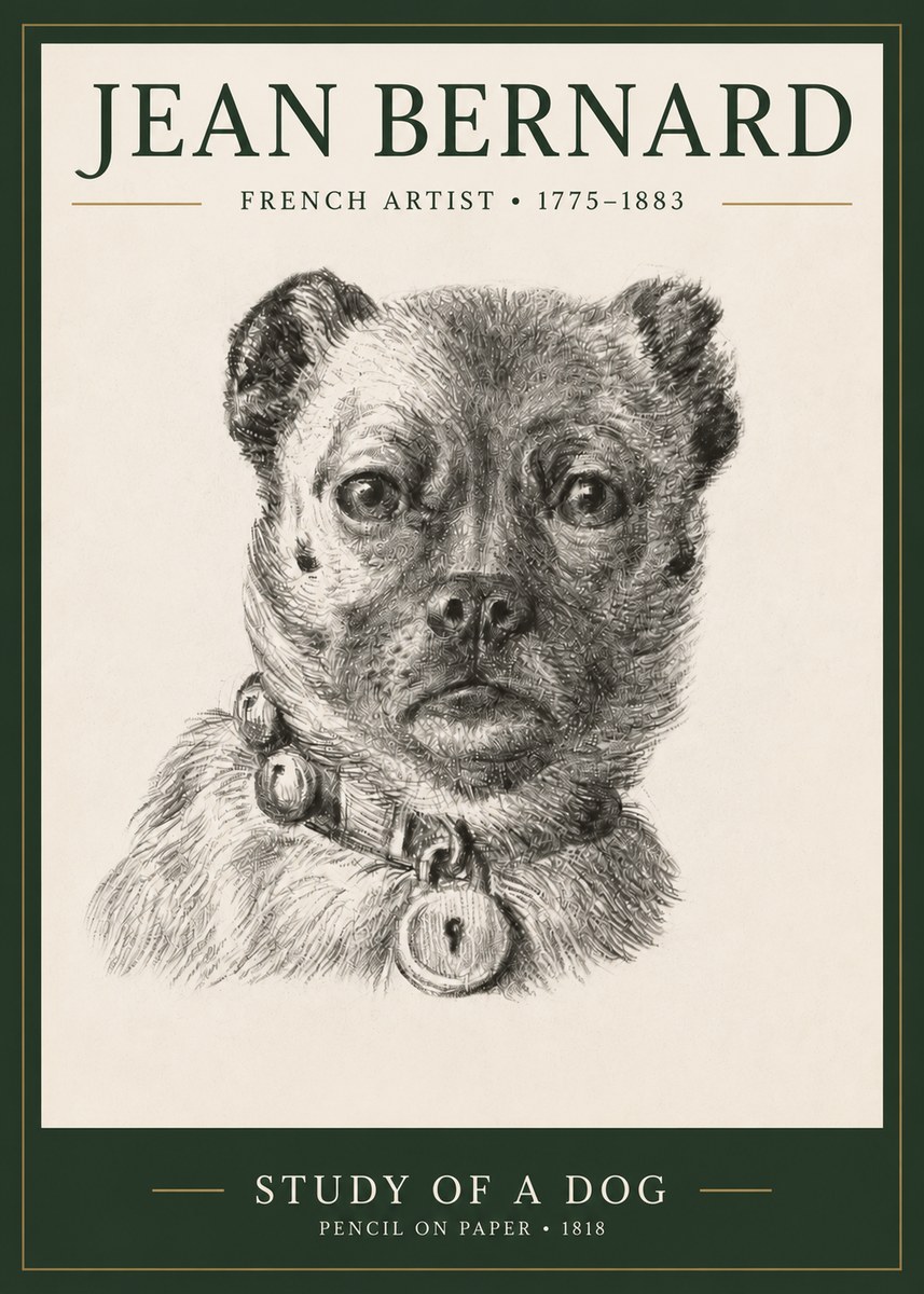 Jean Bernard Study of a Dog IV No3 - Poster