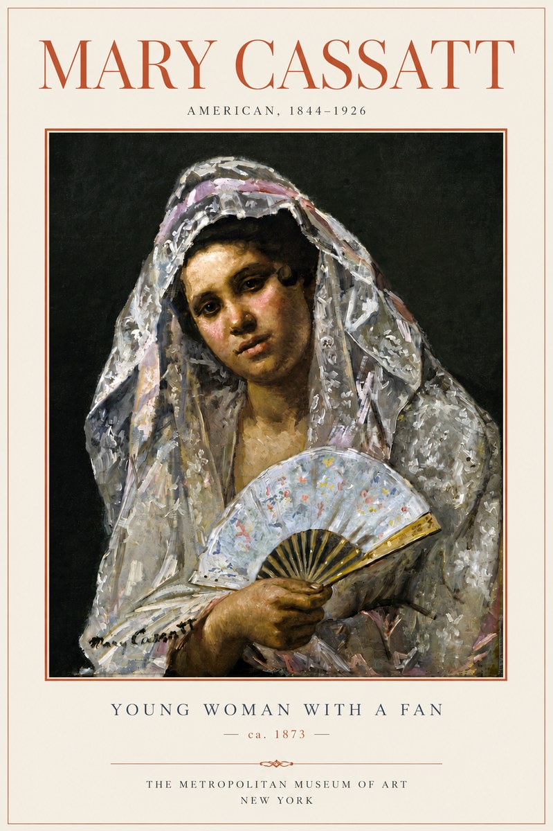 Mary Cassatt Young Woman with a Fan II No4 - Poster