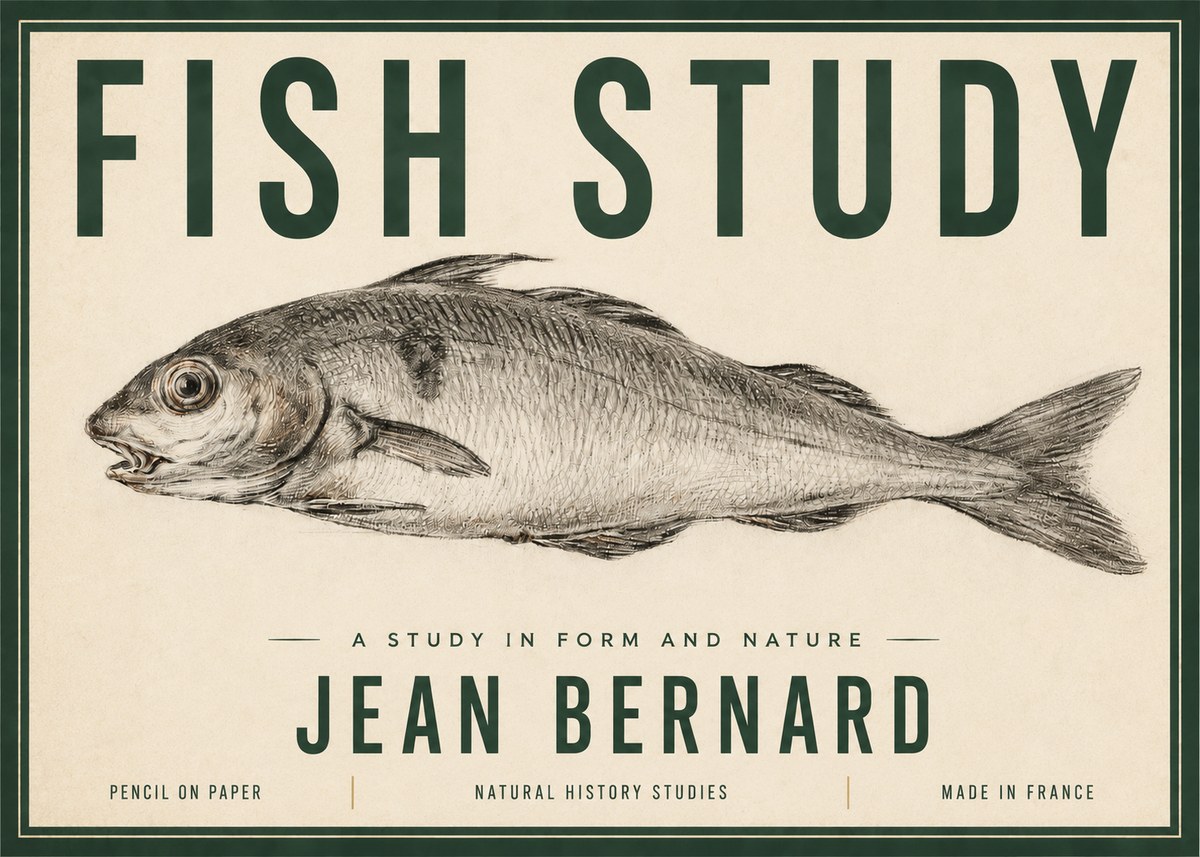 Jean Bernard Fish Study III No3 - Poster