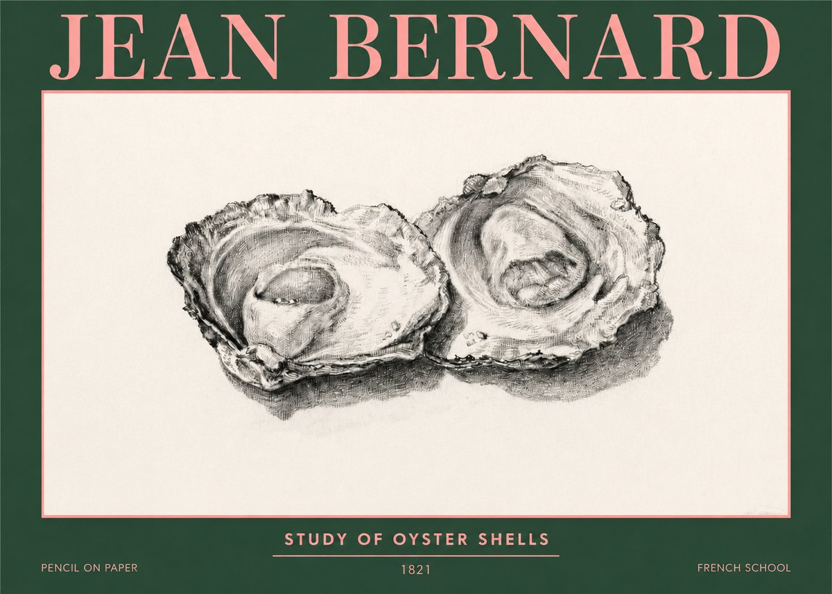 Jean Bernard Study of Oyster Shells No3 - Poster