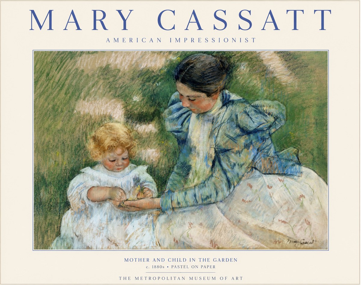 Mary Cassatt Mother and Child in the Garden No1 - Poster
